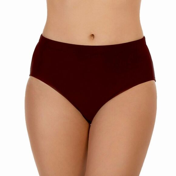Penbrooke Tummy Control Brown Bikini Hi Rise Brief Swim Bottoms Plus Size 16 1X - Picture 1 of 5
